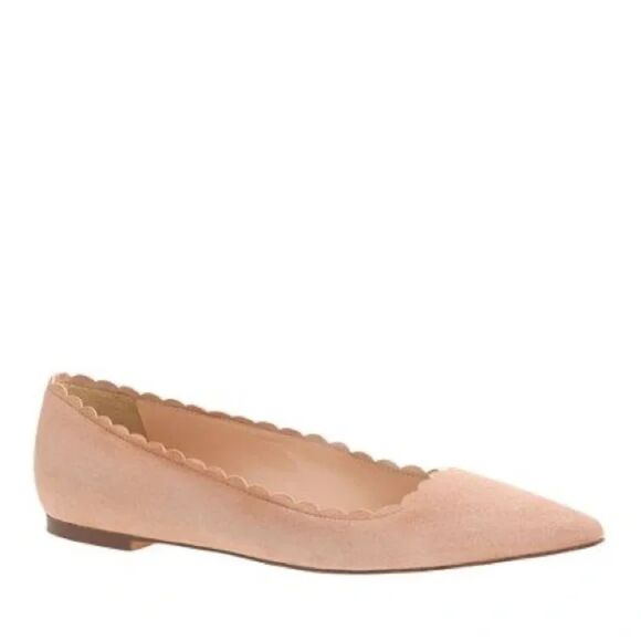 J Crew Harper Scalloped Suede Flats Size 10.5 - Picture 1 of 7
